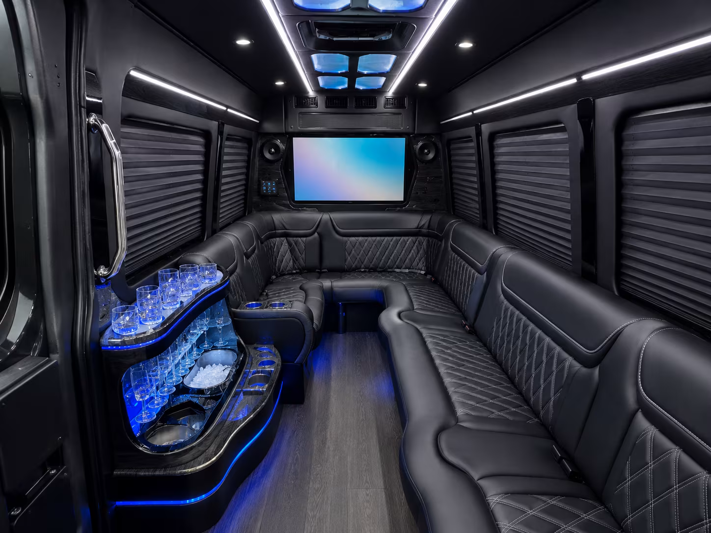 lehi 15 passenger party bus interior