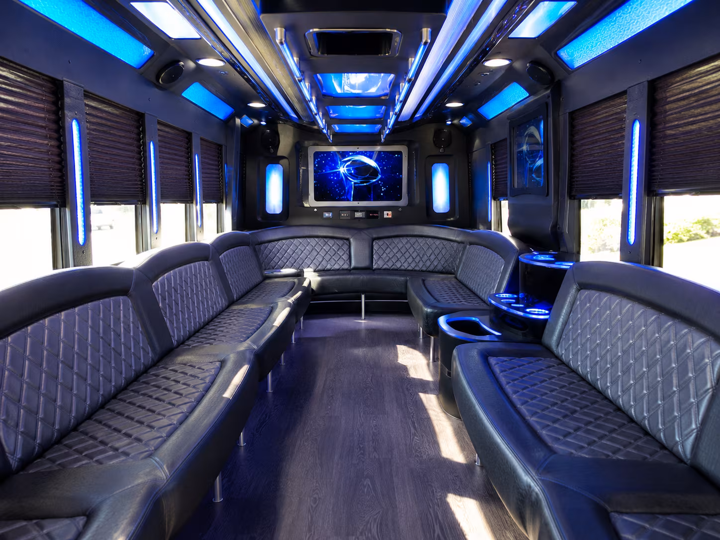 lehi 28 passenger party bus inside