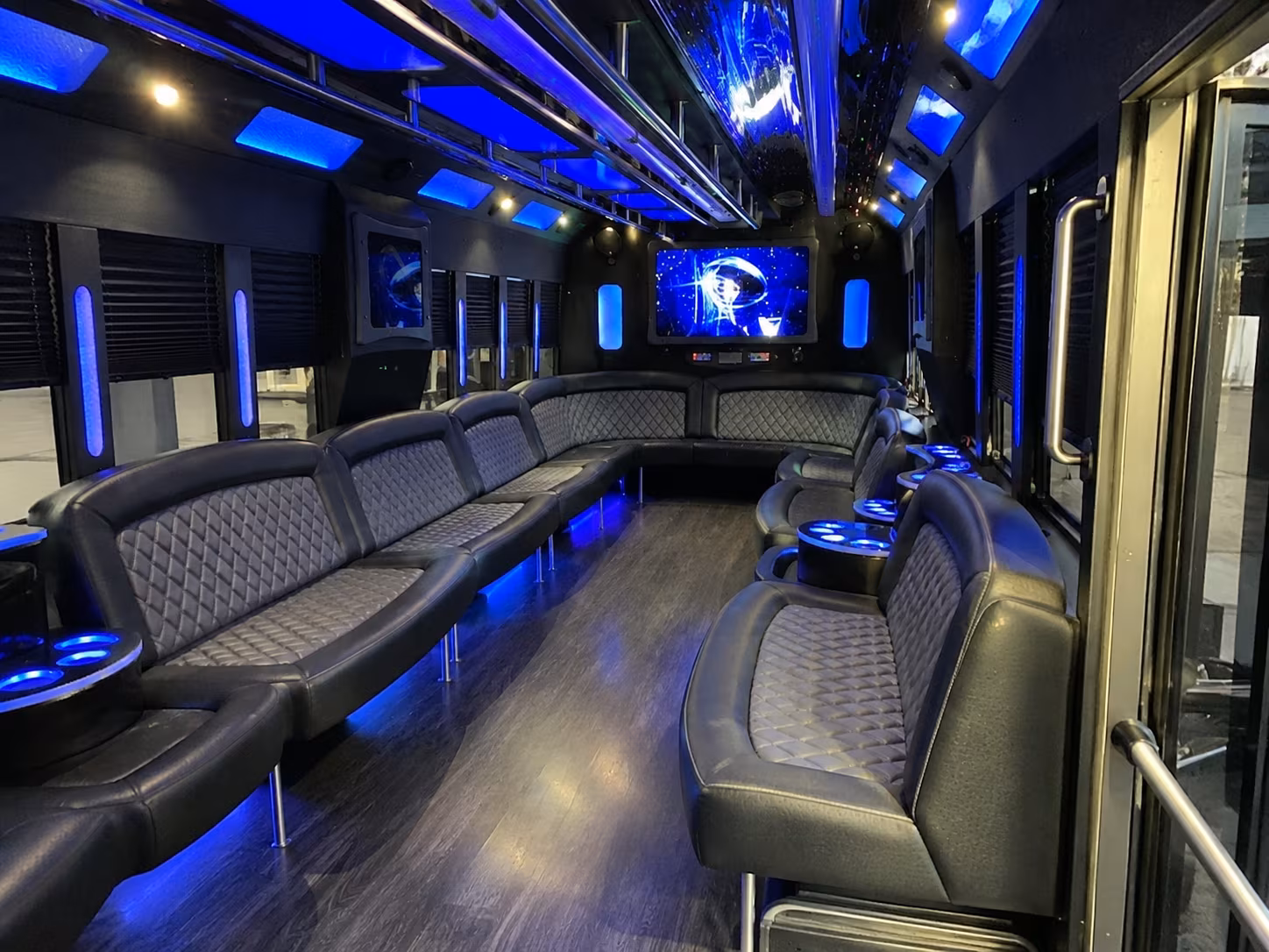 lehi 28 passenger party bus interior