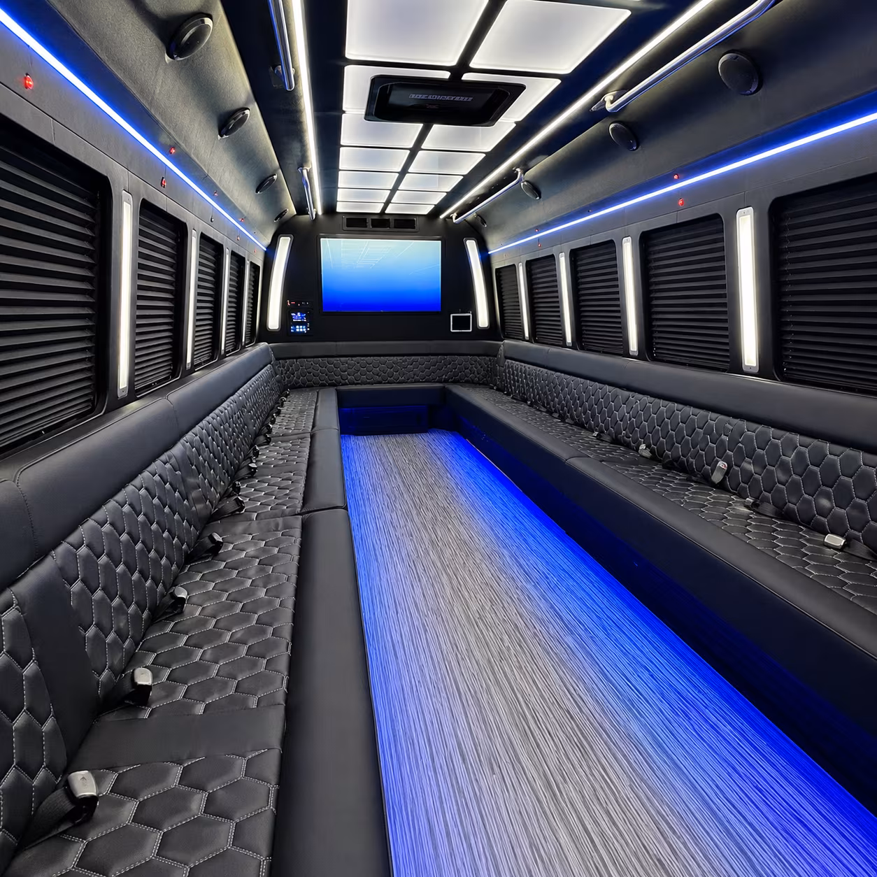 lehi 50 passenger party bus inside