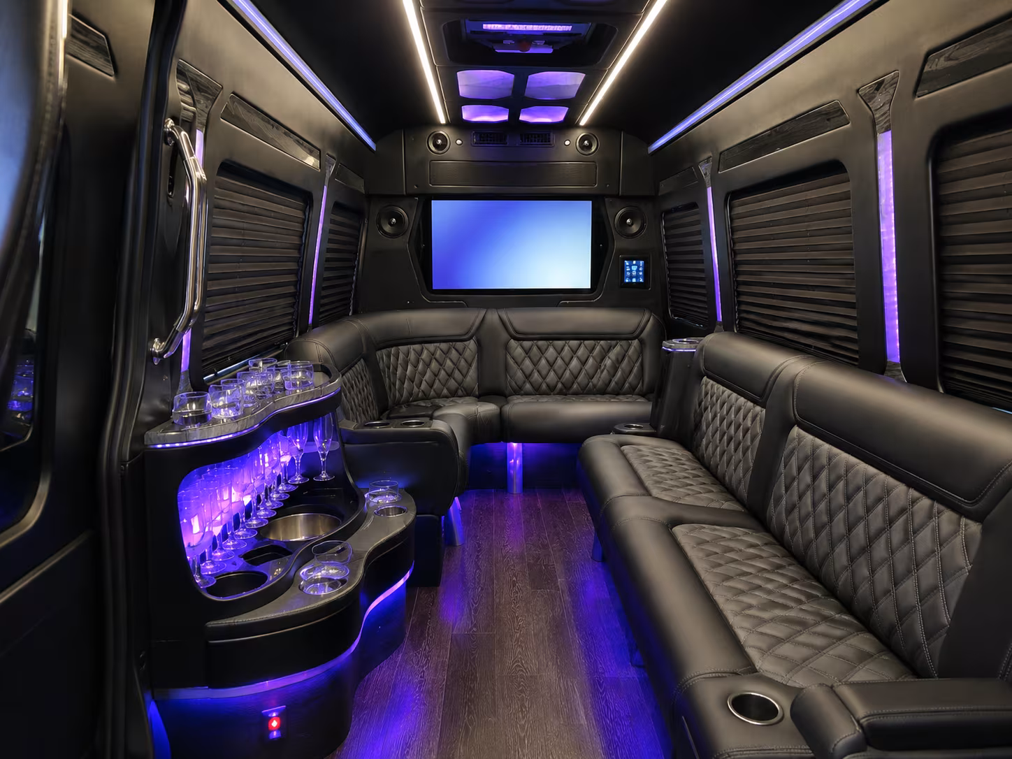 lehi 50 passenger party bus interior